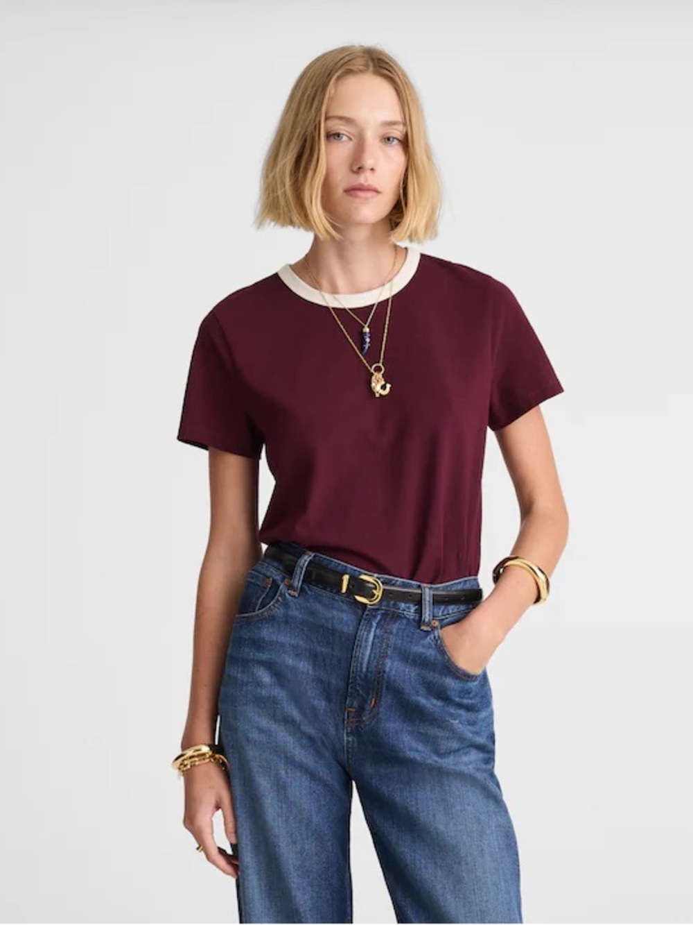 NWT! Madewell - Perfect Crewneck Tee in Allday Jersey - Pomegranate - Size XL